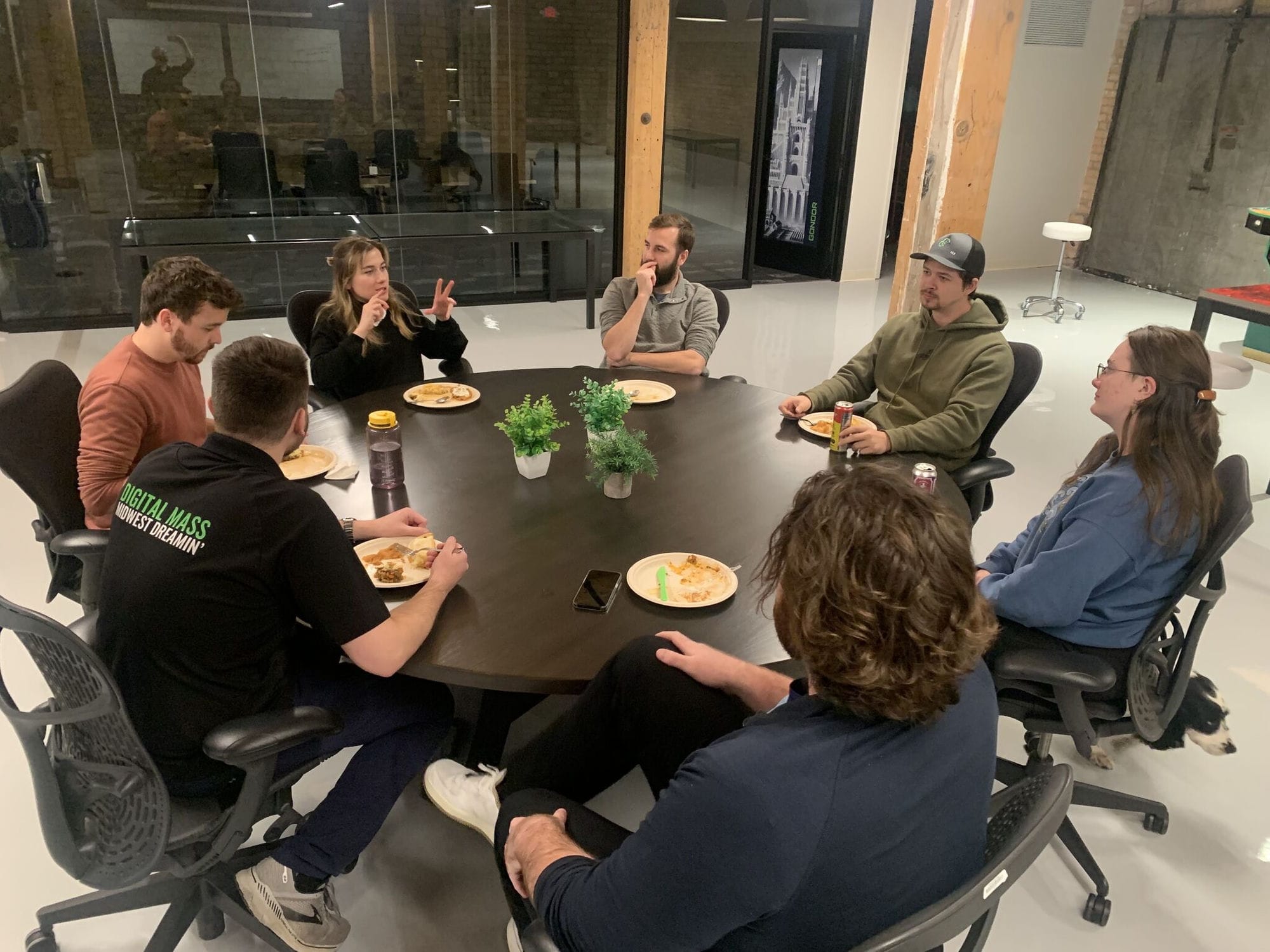 Digital Mass team lunch at the office